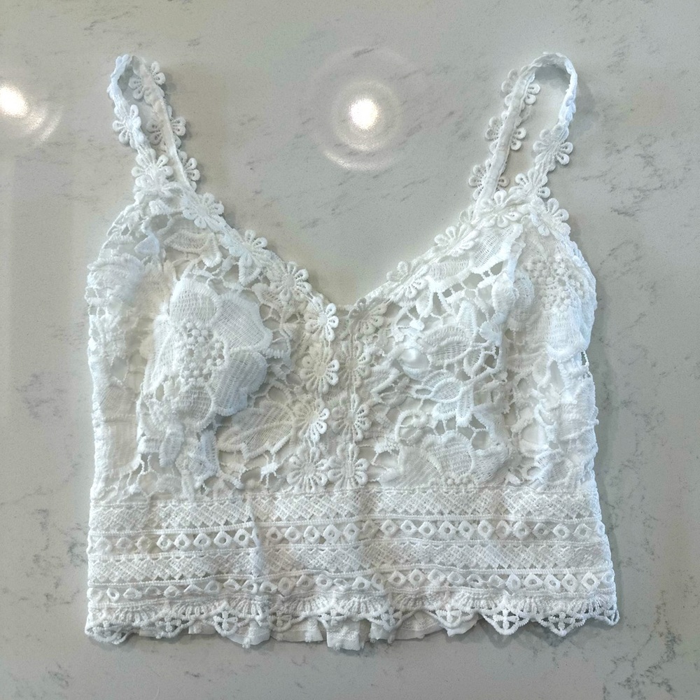 White Crop top Size Small